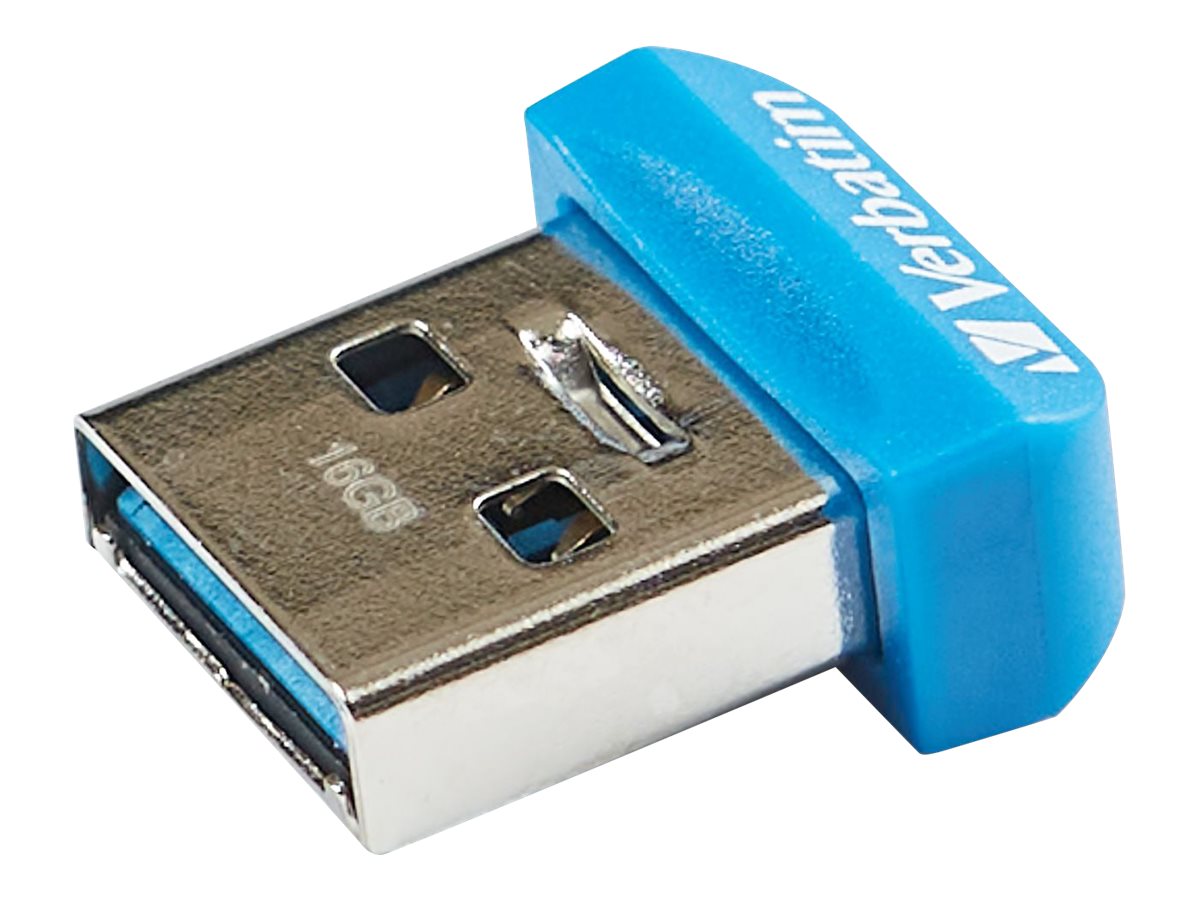 Verbatim Store 'n' Stay NANO - Clé USB - 16 Go - USB 3.0 - bleu - 98709 - Lecteurs flash