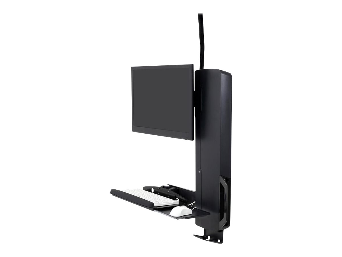 Ergotron Sit-Stand Vertical Lift, High Traffic Area - Kit de montage (levage vertical) - pour écran LCD/équipement PC - système assis-debout, zone à fort trafic - noir - Taille d'écran : jusqu'à 24 pouces - montable sur mur - 61-081-085 - Accessoires pour écran