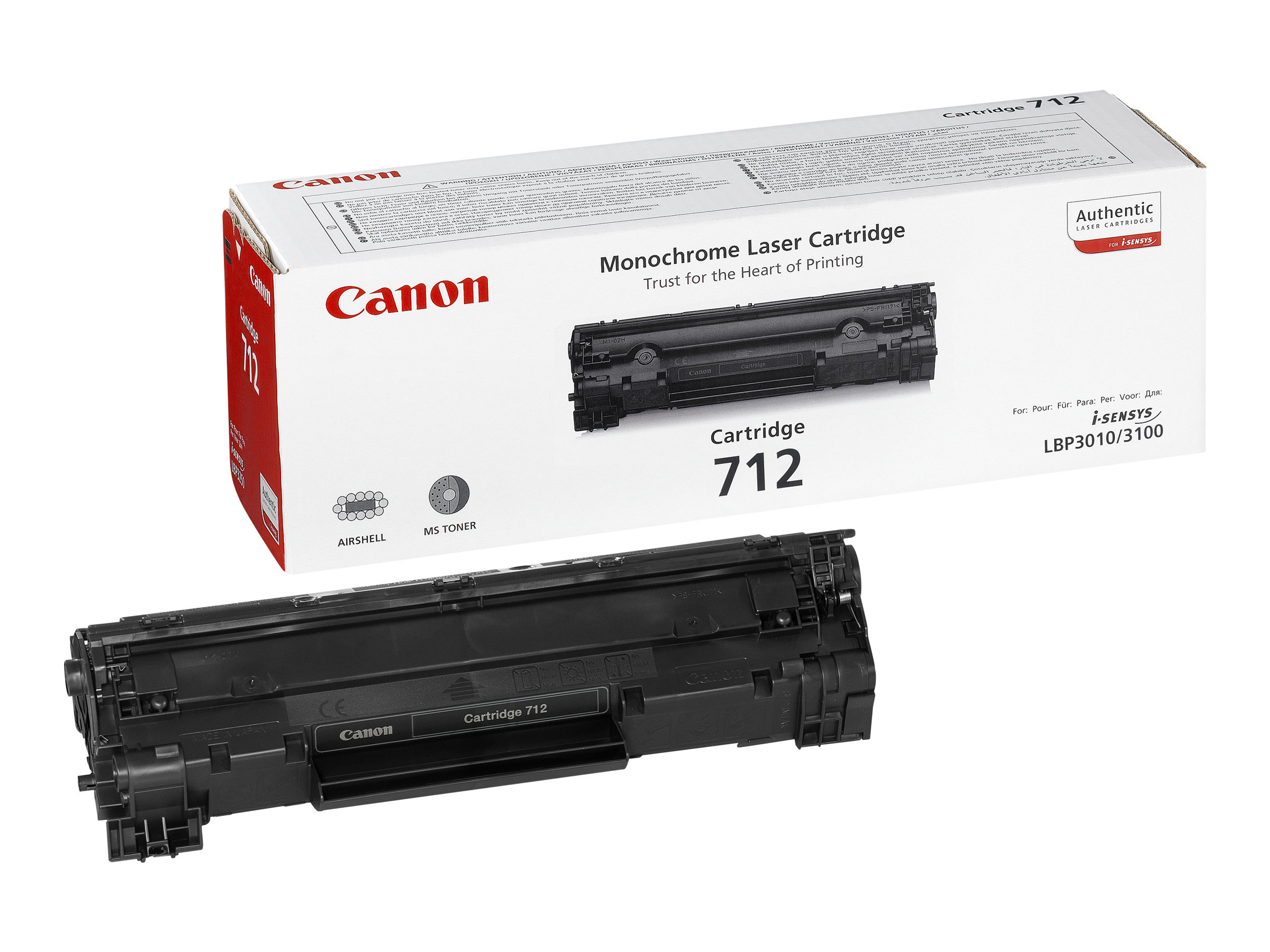 Canon 712 - Noir - original - cartouche de toner - pour i-SENSYS LBP3010, LBP3100 - 1870B002 - Cartouches de toner Canon
