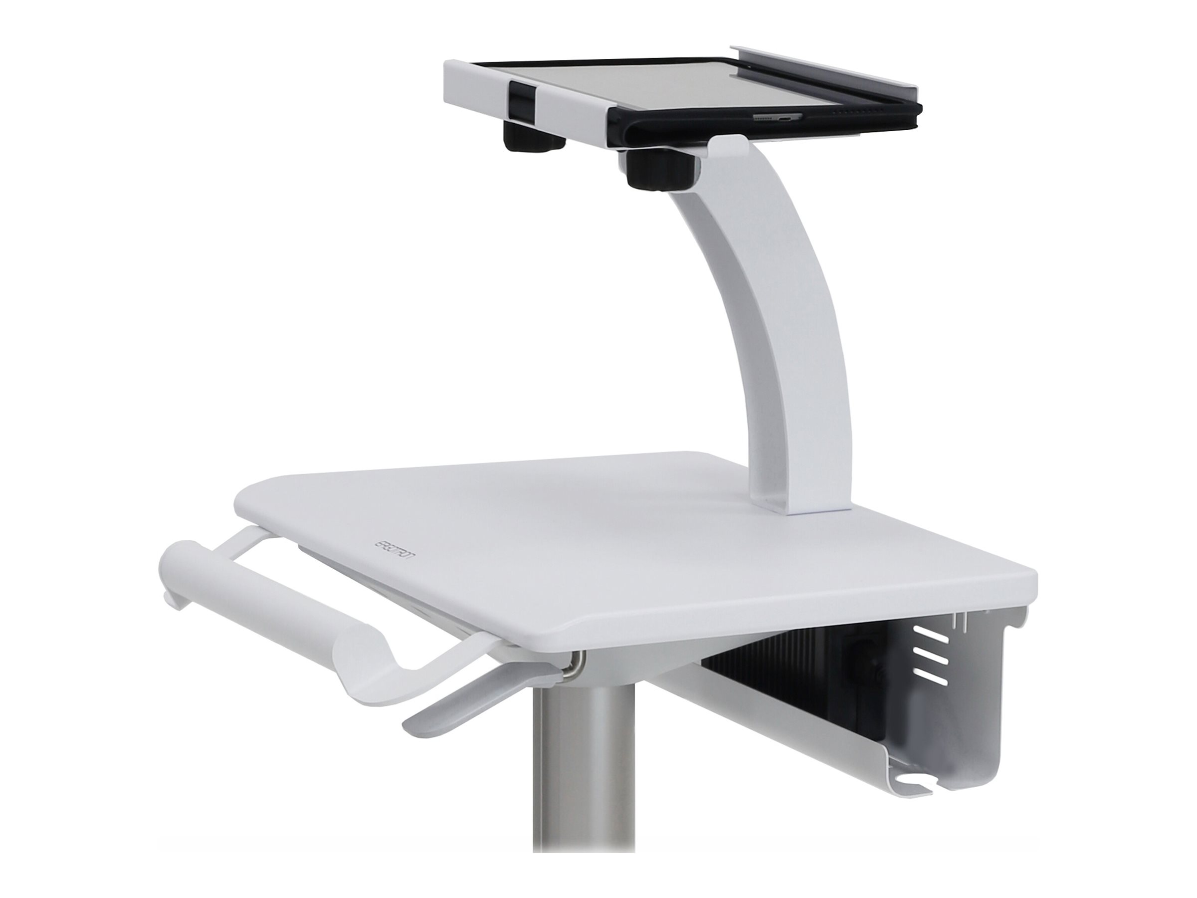 Ergotron Tablet Cart, SV10 - Chariot - pour tablette / clavier - médical - métal - blanc, aluminium - Taille d'écran : jusqu'à 12 po - Conformité TAA - SV10-1400-0 - Accessoires pour ordinateur portable et tablette