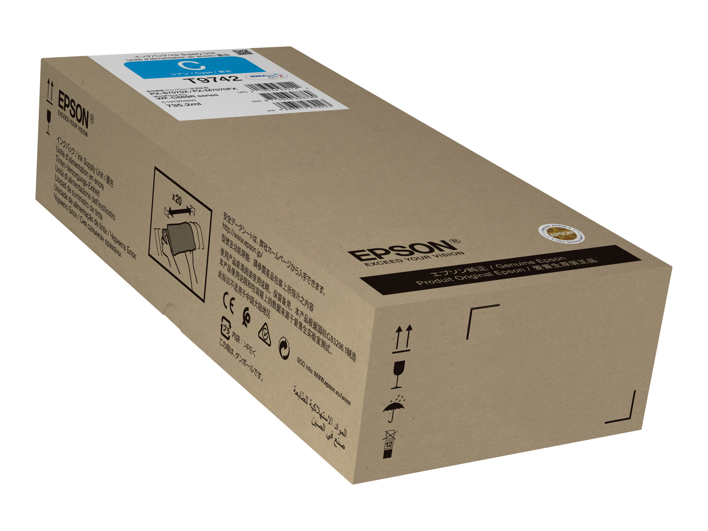 Epson T9742 - Taille XXL - cyan - original - cartouche d'encre - pour WorkForce Pro WF-C869R - C13T97420N - Autres consommables et kits d'entretien pour imprimante