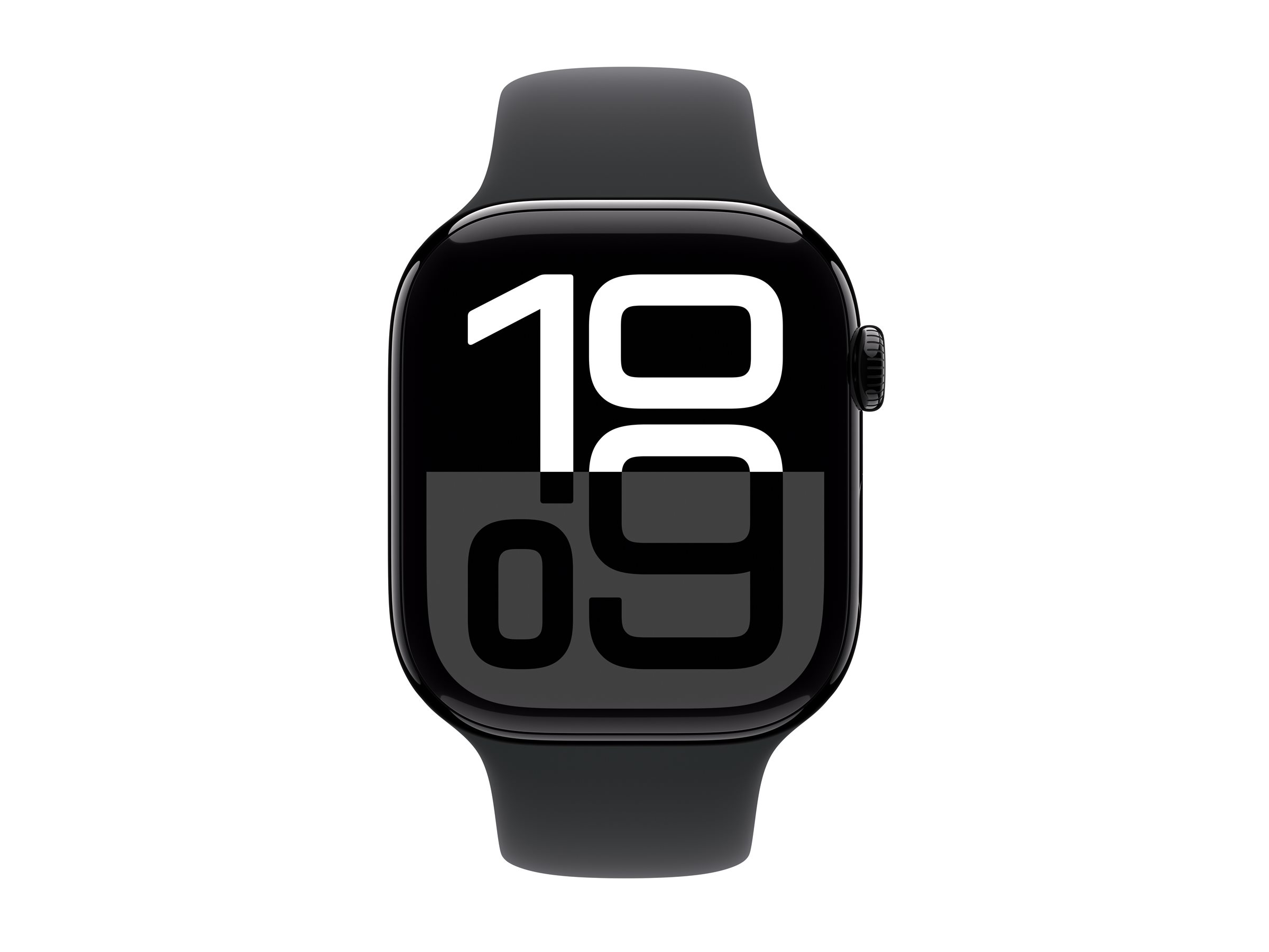 Apple Watch Series 10 (GPS) - 46 mm - aluminium noir jais - montre intelligente avec bande sport - fluoroélastomère - noir - taille du bracelet : S/M - 64 Go - Wi-Fi 4, UWB, Bluetooth - 36.4 g - MWWP3QF/A - Montres intelligentes