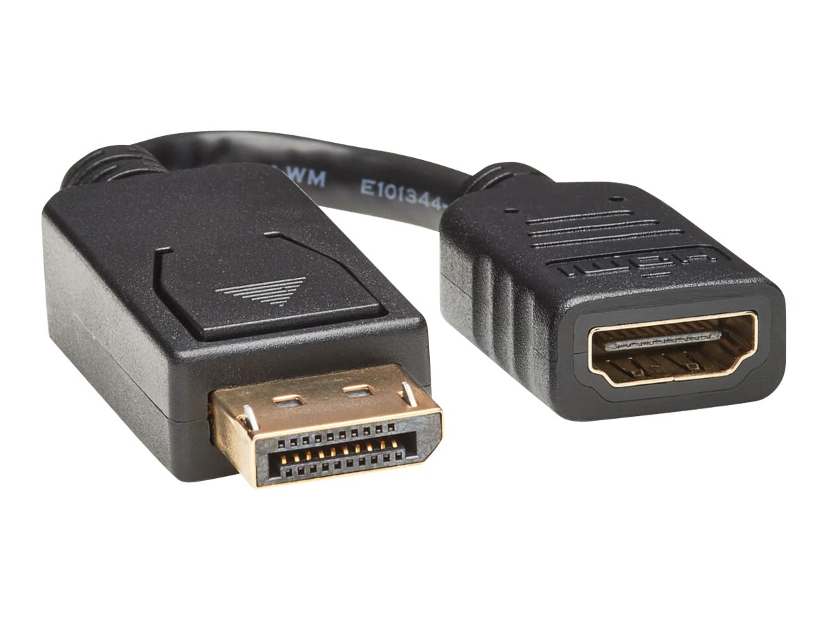 Eaton Tripp Lite Series DisplayPort to HDMI Video Adapter Video Converter (M/F), HDCP, Black, 6 in. (15 cm) - Adaptateur vidéo - DisplayPort mâle pour HDMI femelle - 15.2 cm - noir - moulé - P136-000 - Câbles HDMI