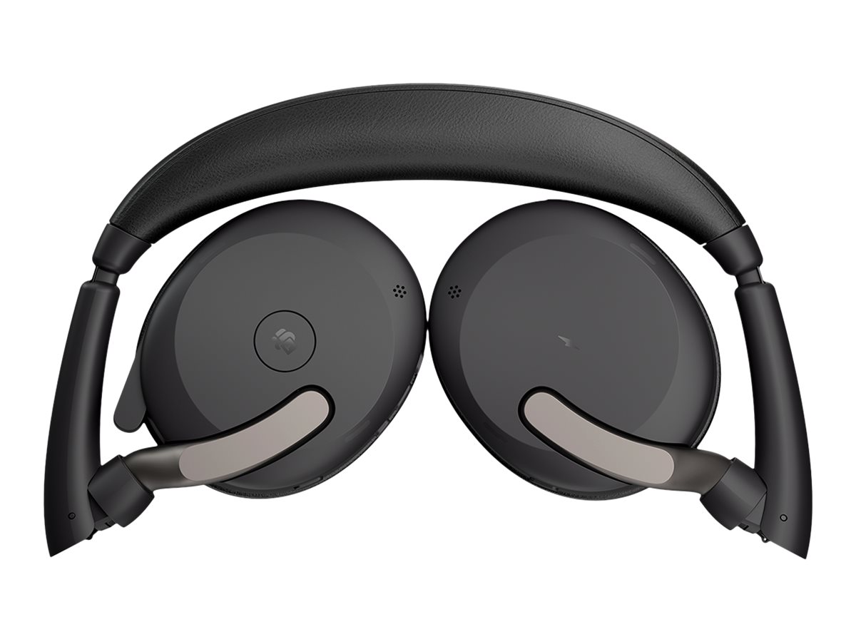 Jabra Evolve2 65 Flex MS Stereo - Micro-casque - sur-oreille - Bluetooth - sans fil - Suppresseur de bruit actif - USB-C - noir - avec socle de recharge sans fil - Certifié pour Microsoft Teams - 26699-999-889 - Écouteurs