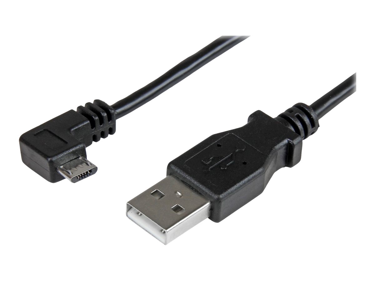 StarTech.com Câble de charge et synchronisation Micro USB de 1 m - Cordon USB-A vers Micro-B à angle droit - M/M - 0,25 mm² - Câble USB - Micro-USB de type B (M) pour USB (M) - USB 2.0 - 1 m - connecteur à angle droit - noir - pour P/N: USB2PCARBK, USB2PCARBKS, USBEXTAA10BK, USBEXTAA6BK, USBLT2PCARW, USBUB2PCARB - USBAUB1MRA - Câbles USB