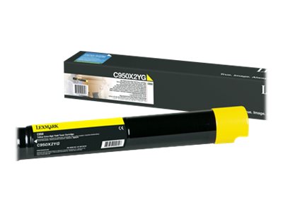 Lexmark - À rendement extrêmement élevé - jaune - original - cartouche de toner LCCP - pour Lexmark C950DE, C950dte - C950X2YG - Cartouches de toner