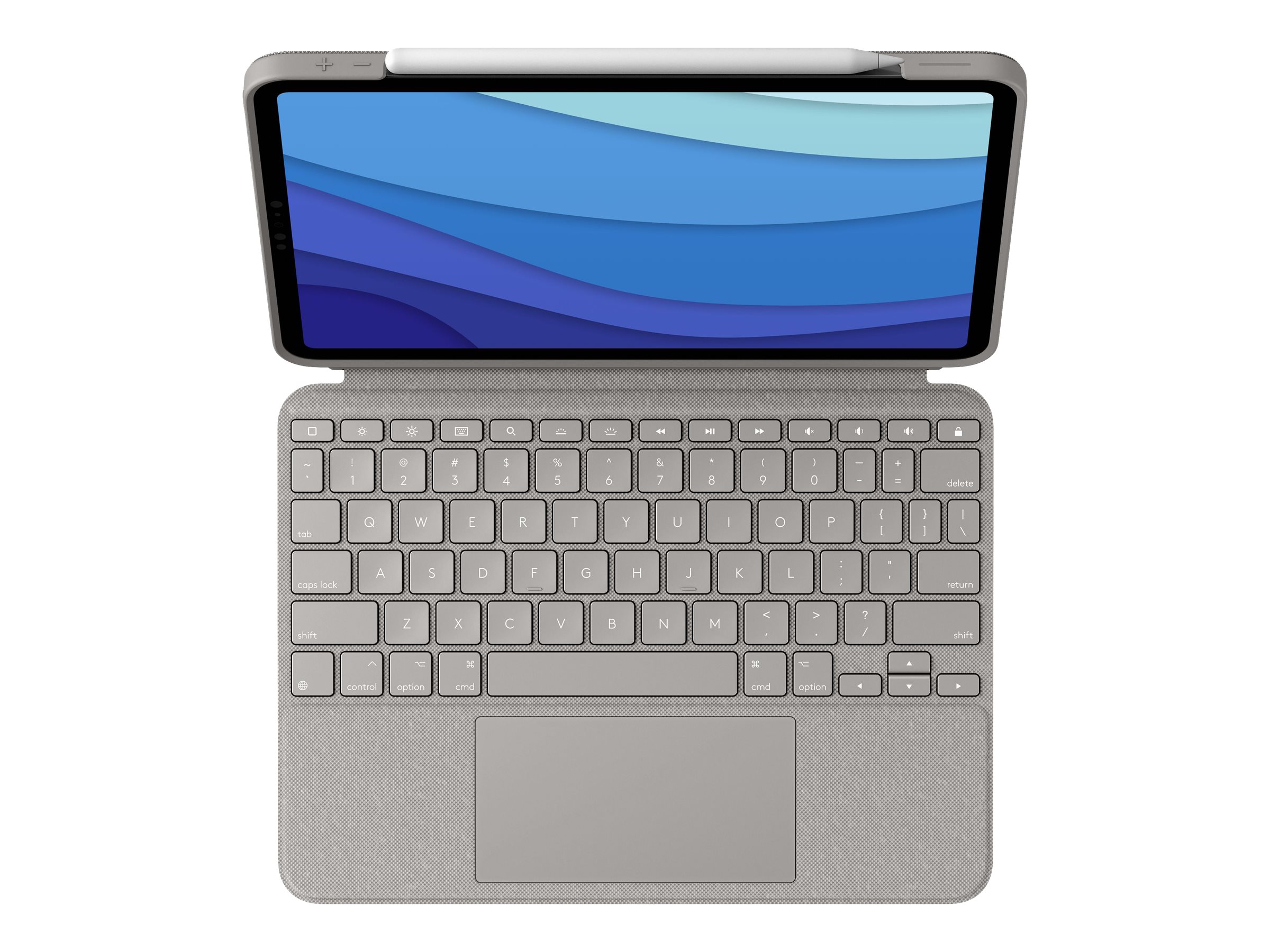 Logitech Combo Touch - Clavier et étui - avec trackpad - rétroéclairé - Apple Smart connector - QWERTY - Espagnol - sable - pour Apple 11-inch iPad Pro (1ère génération, 2e génération, 3ème génération) - 920-010169 - Claviers