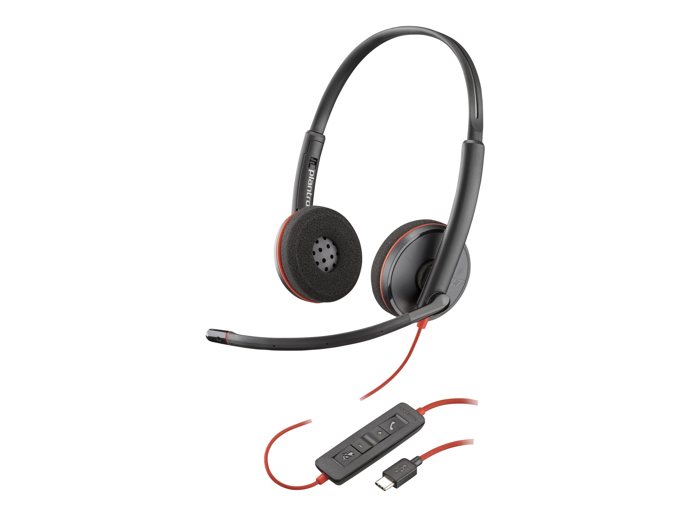 Poly Blackwire C3220 - Blackwire 3200 Series - micro-casque - sur-oreille - filaire - USB-C - noir - Certifié Skype, Certifié Avaya, certifié Cisco Jabber - 80S07A6 - Écouteurs
