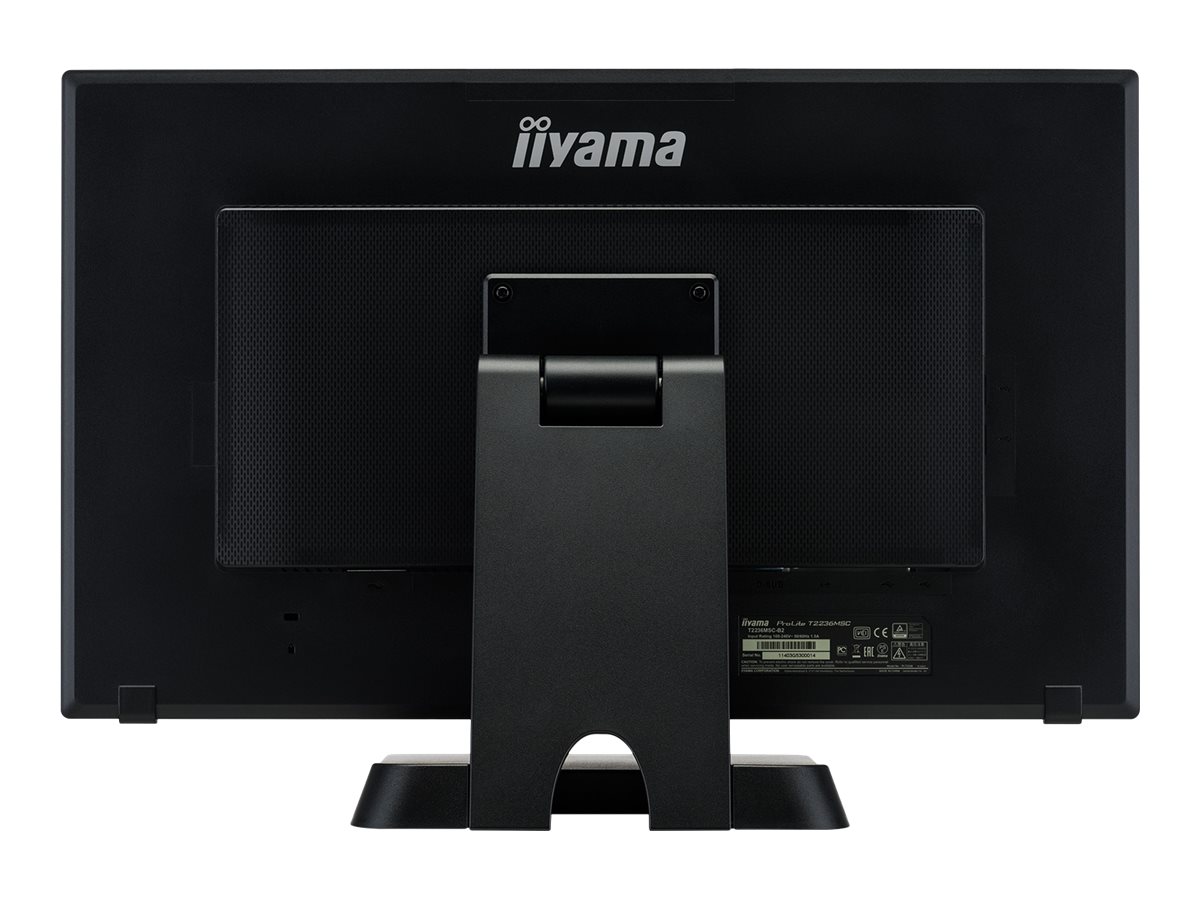 iiyama ProLite T2236MSC-B2 - Écran LED - 22" (21.5" visualisable) - écran tactile - 1920 x 1080 Full HD (1080p) @ 60 Hz - A-MVA - 250 cd/m² - 3000:1 - 8 ms - HDMI, DVI-D, VGA - haut-parleurs - noir - T2236MSC-B2 - Écrans d'ordinateur