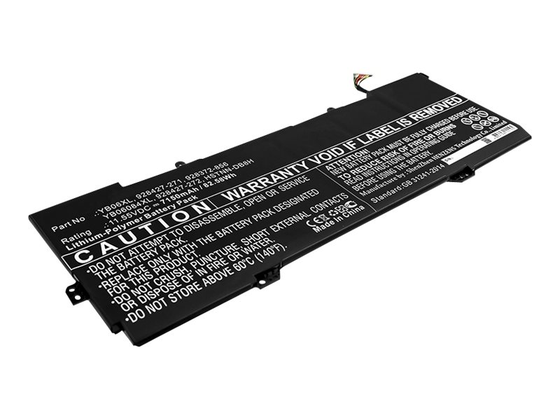 DLH - Batterie de portable (équivalent à : HP YB06XL, HP YB06084XL, HP HSTNN-DB8H, HP 928372-856, HP 928427-271, HP 928427-272) - lithium-polymère - 7150 mAh - 83 Wh - pour HP Spectre x360 15-chXX - HERD4709-B083Y2 - Batteries spécifiques
