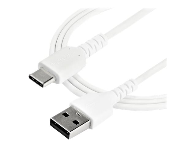 StarTech.com Câble de Chargement 2m USB A vers USB C - Cordon USB 2.0 vers USB-C à Charge/Synchronisation Rapides - Gaine TPE en Fibre Aramide M/M 3A Blanc - Samsung S10/iPad Pro/Pixel (RUSB2AC2MW) - Câble USB - USB (M) droit pour 24 pin USB-C (M) droit - Thunderbolt 3 / USB 2.0 - 2 m - blanc - RUSB2AC2MW - Câbles USB