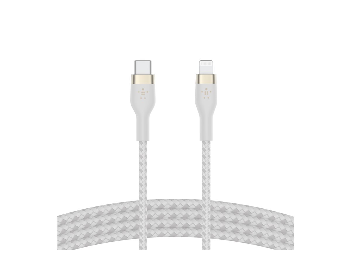 Belkin BOOST CHARGE - Câble Lightning - 24 pin USB-C mâle pour Lightning mâle - 2 m - blanc - CAA011BT2MWH - Accessoires pour systèmes audio domestiques