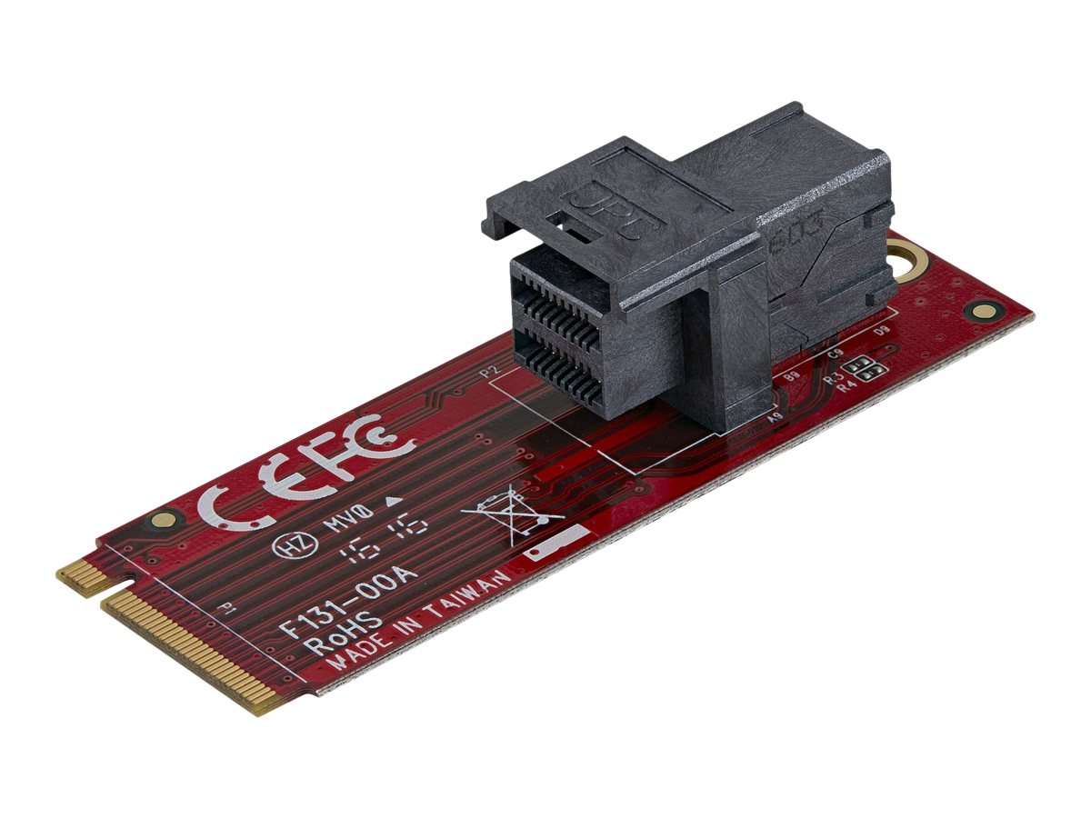StarTech.com Adaptateur PCIe U.2 - M.2 PCIe - Pour SSD U.2 NVMe de 2,5" - PCI Express 3.0 x4 - SFF-8639 - SSD PCIe - Carte PCI Express - Adaptateur d'interface - 2.5" - SAS - M.2 Card - rouge - M2E4SFF8643 - Adaptateurs de stockage