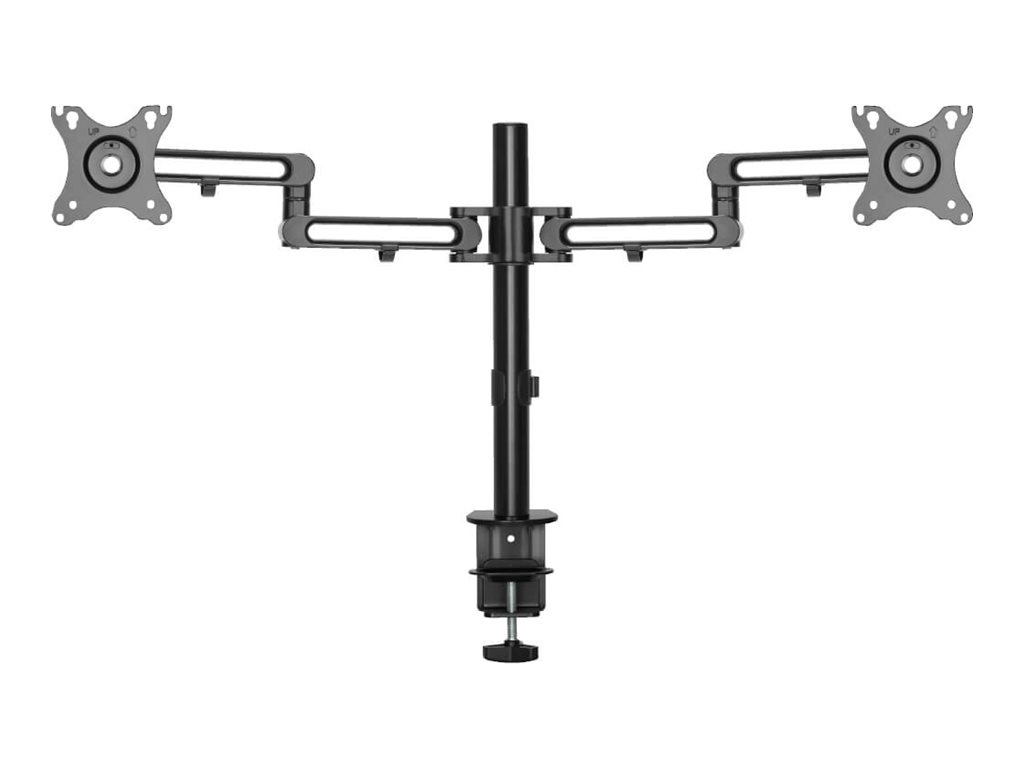 Eaton Tripp Lite Series Flex arm dual desk mount for 13 - 27" screens up to 17.6 lbs per screen - Kit de montage - pleine action - pour 2 écrans LCD - acier - noir - Taille d'écran : 13"-27" - ordinateur de bureau - DDR1327SDFC-1 - Accessoires pour écran