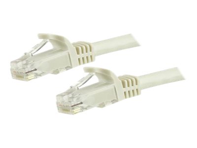 StarTech.com 1.5m CAT6 Ethernet Cable, 10 Gigabit Snagless RJ45 650MHz 100W PoE Patch Cord, CAT 6 10GbE UTP Network Cable w/Strain Relief, White, Fluke Tested/Wiring is UL Certified/TIA - Category 6 - 24AWG (N6PATC150CMWH) - Cordon de raccordement - RJ-45 (M) pour RJ-45 (M) - 1.5 m - UTP - CAT 6 - sans crochet - blanc - N6PATC150CMWH - Câbles à paire torsadée