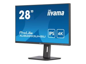 iiyama ProLite XUB2893UHSU-B5 - Écran LED - 28" - 3840 x 2160 4K @ 60 Hz - IPS - 300 cd/m² - 1000:1 - 3 ms - HDMI, DisplayPort - haut-parleurs - noir mat - XUB2893UHSU-B5 - Écrans d'ordinateur