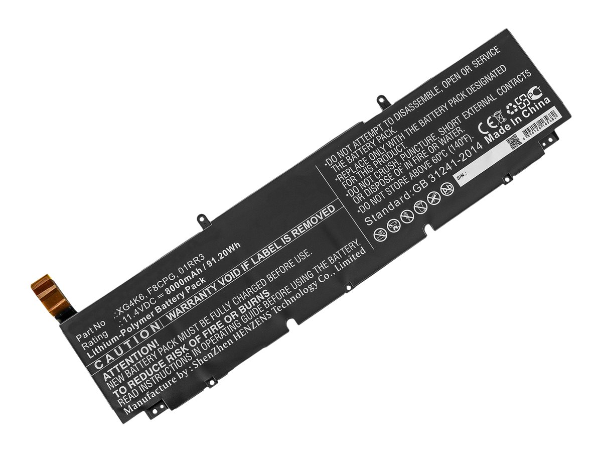 DLH - Batterie de portable (équivalent à : Dell XG4K6, Dell F8CPG, Dell 01RR3, Dell 0XG4K6) - lithium-polymère - 8000 mAh - 92 Wh - pour Dell Precision 5750, 5760; XPS 17 9700, 17 9710, 17 9720, 17 9730 - DWXL4801-B092Y2 - Batteries pour ordinateur portable