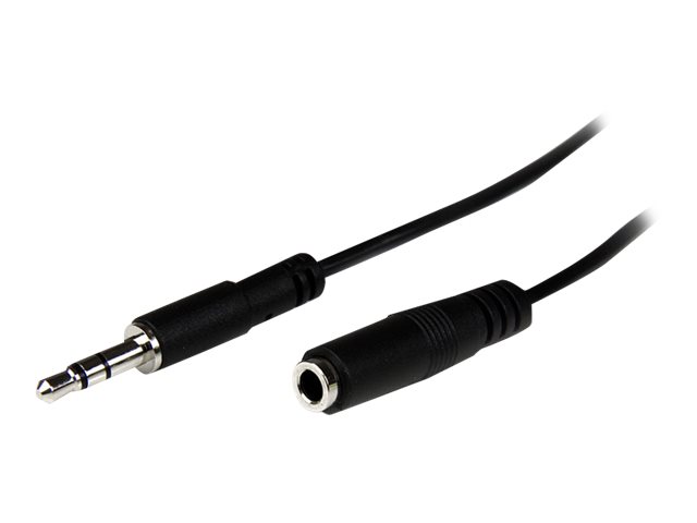 StarTech.com Câble d'extension audio stéréo slim 3,5 mm de 1 m - M/F - Rallonge de câble audio - mini-phone stereo 3.5 mm mâle pour mini-phone stereo 3.5 mm femelle - 1 m - noir - pour P/N: MU15MMS, MU6MMS, SV211DPUA, SV211DPUA4K, SV211HDUA4K - MU1MMFS - Câbles audio