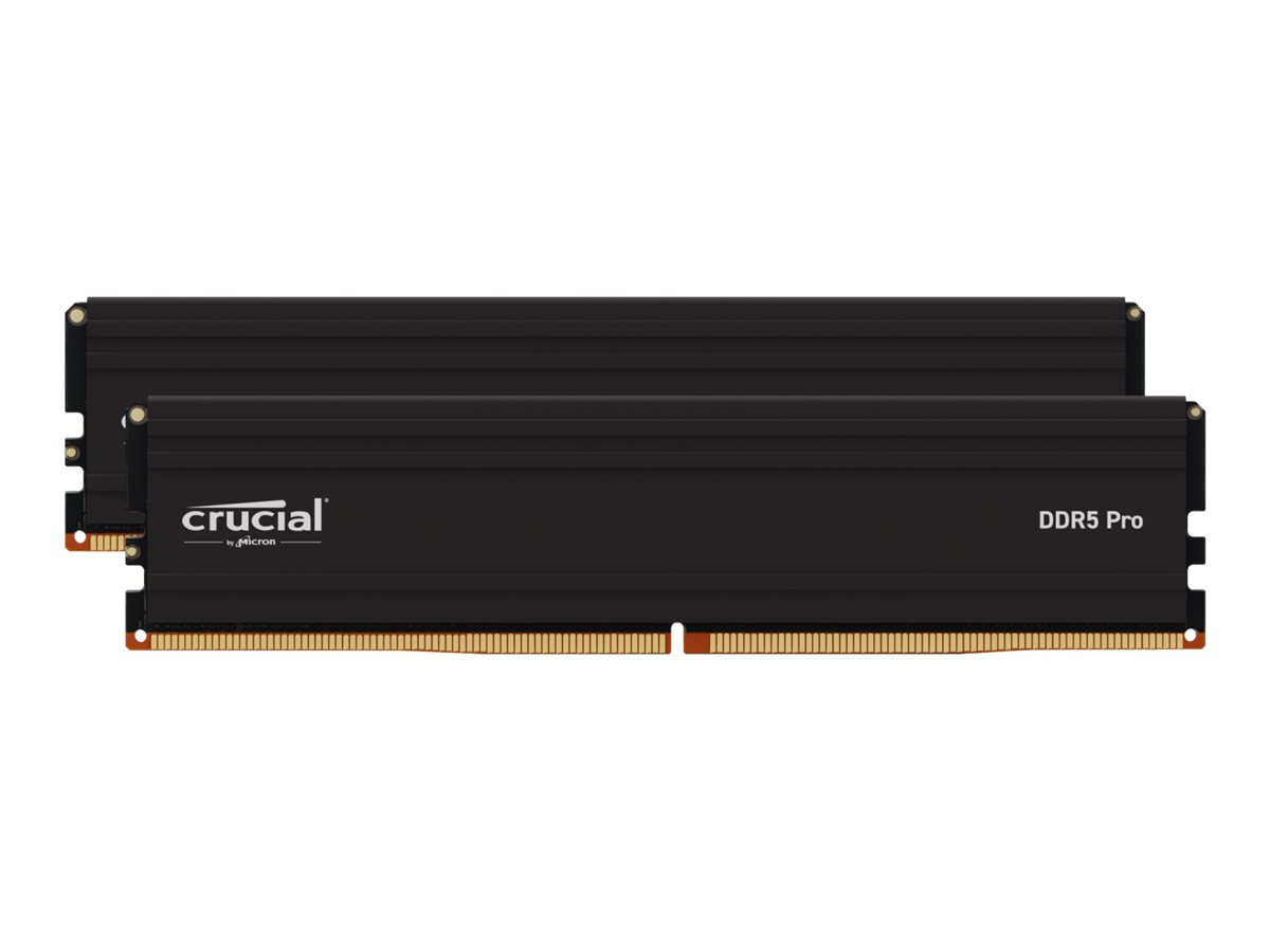 Crucial - DDR5 - kit - 96 Go: 2 x 48 Go - DIMM 288 broches - 5600 MHz / PC5-44800 - CL46 - 1.1 V - mémoire sans tampon - on-die ECC - noir - CP2K48G56C46U5 - DDR5