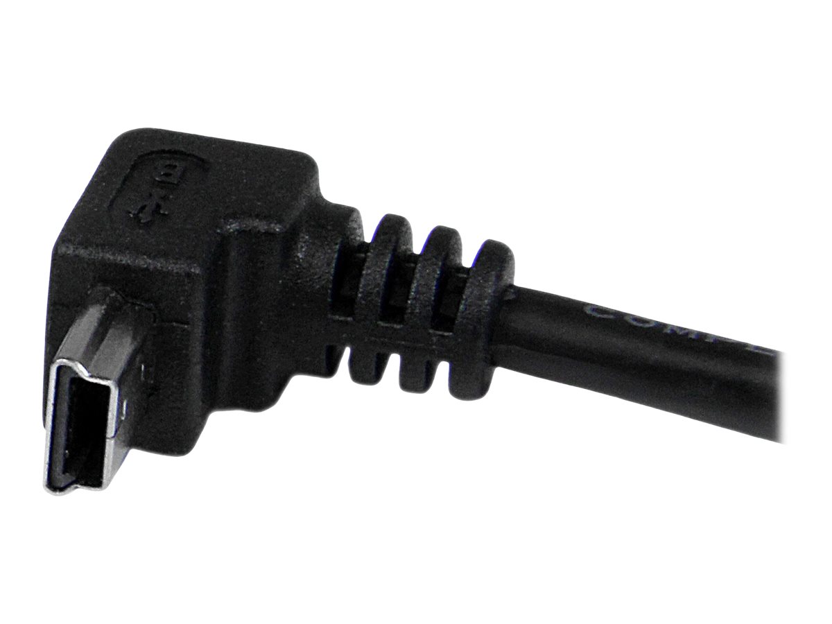 StarTech.com Câble Mini USB 2 m - A vers Mini B coudé 90° vers le bas - Câble USB Mini B Angle Coude vers le bas - Noir 2m - Câble USB - USB (M) pour mini USB type B (M) - USB 2.0 - 2 m - connecteur à 90°, moulé - noir - USBAMB2MD - Câbles USB