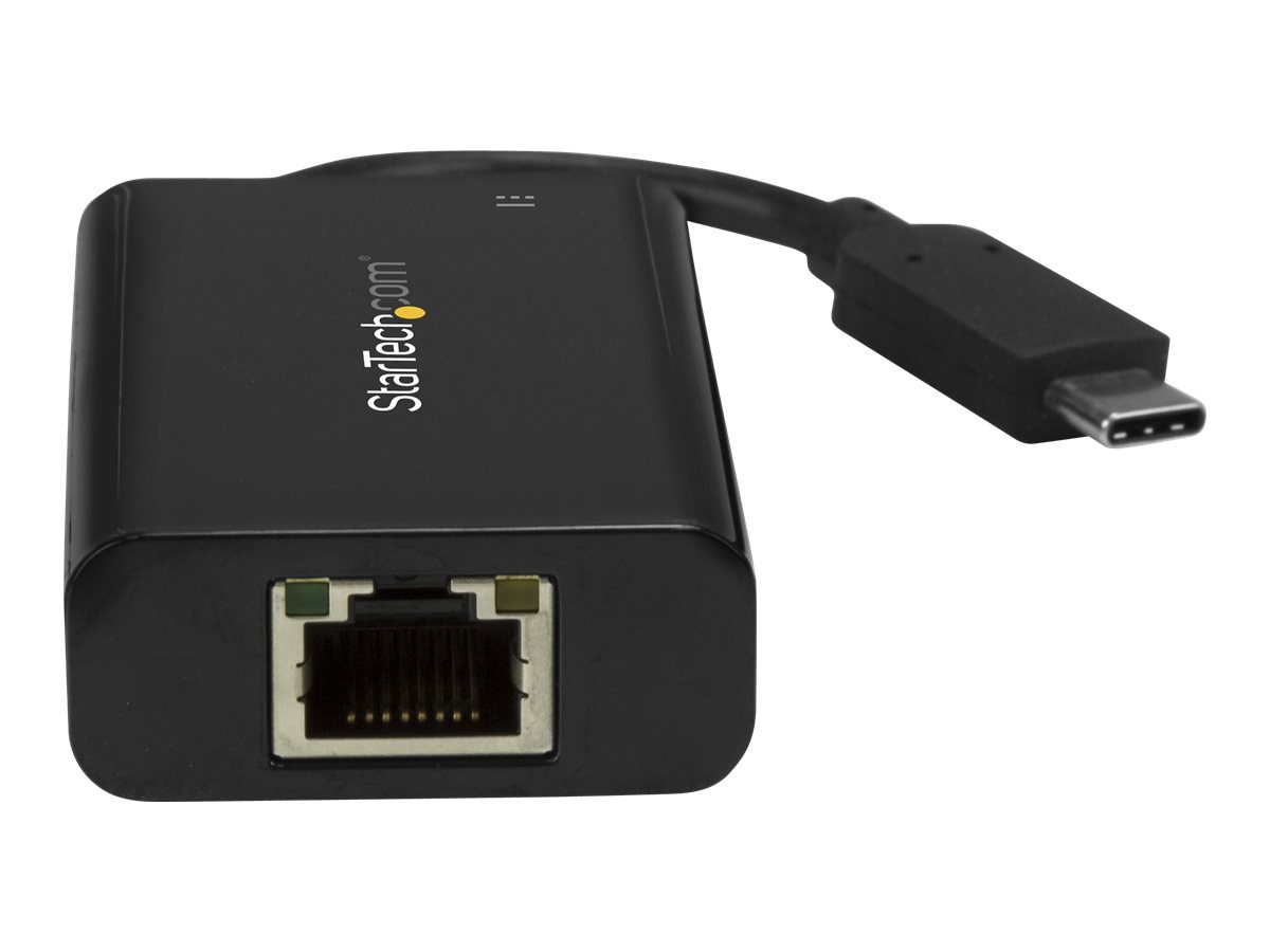 StarTech.com Adaptateur USB-C vers Gigabit Ethernet avec USB Power Delivery - Concentrateur USB Type-C vers GbE - Noir (US1GC30PD) - Adaptateur réseau - USB-C - Gigabit Ethernet - noir - US1GC30PD - Cartes réseau
