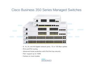 Cisco Business 350 Series CBS350-48FP-4G - Commutateur - C3 - Géré - 48 x 10/100/1000 (PoE+) + 4 x Gigabit SFP - Montable sur rack - PoE+ (740 W) - CBS350-48FP-4G-EU - Concentrateurs et commutateurs gigabit