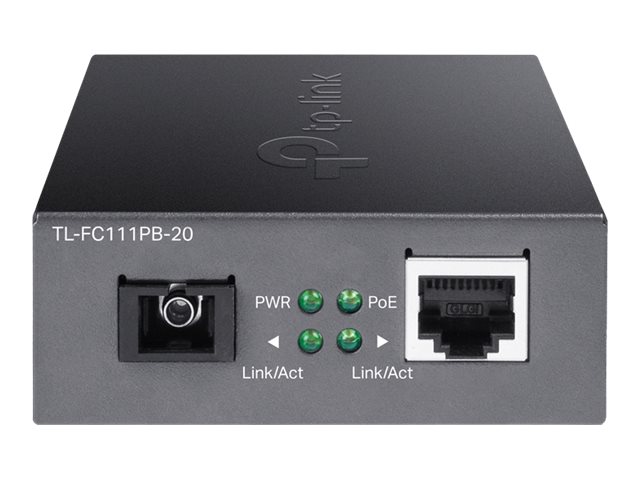 TP-Link TL-FC111PB-20 V1 - Convertisseur de média à fibre optique - 100Mb LAN - 10Base-T, 100Base-TX, WDM - SC / RJ-45 - jusqu'à 20 km - 1550 (RX) / 1310 (TX) nm - TL-FC111PB-20 - Transmetteursencuivre