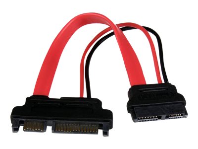 StarTech.com Adaptateur SATA Slimline de 15 cm vers SATA avec alimentation - F/M - Adaptateur ATA - Serial ATA 150/300/600 - SATA Slimline (F) pour combo SATA (M) - rouge - SLSATAADAP6 - Câbles SATA