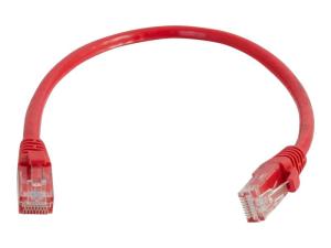 C2G Cat6 Booted Unshielded (UTP) Network Patch Cable - Cordon de raccordement - RJ-45 (M) pour RJ-45 (M) - 1.5 m - UTP - CAT 6 - moulé, sans crochet, bloqué - rouge - 83447 - Câbles à paire torsadée