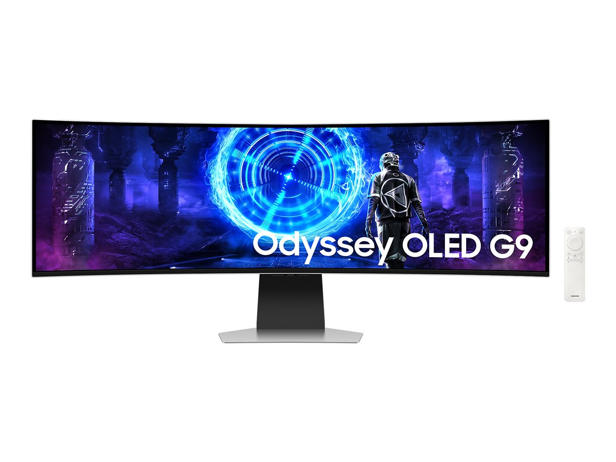 Samsung Odyssey OLED G9 S49DG950SU - G95SD Series - moniteur OLED - Intelligent - jeux - incurvé - 49" - 5120 x 1440 Dual Quad HD @ 240 Hz - 250 cd/m² - 1000000:1 - HDR10+ Gaming, HDR10 - 0.03 ms - DisplayPort, Micro HDMI, HDMI - haut-parleurs - argent - LS49DG950SUXEN - Écrans d'ordinateur