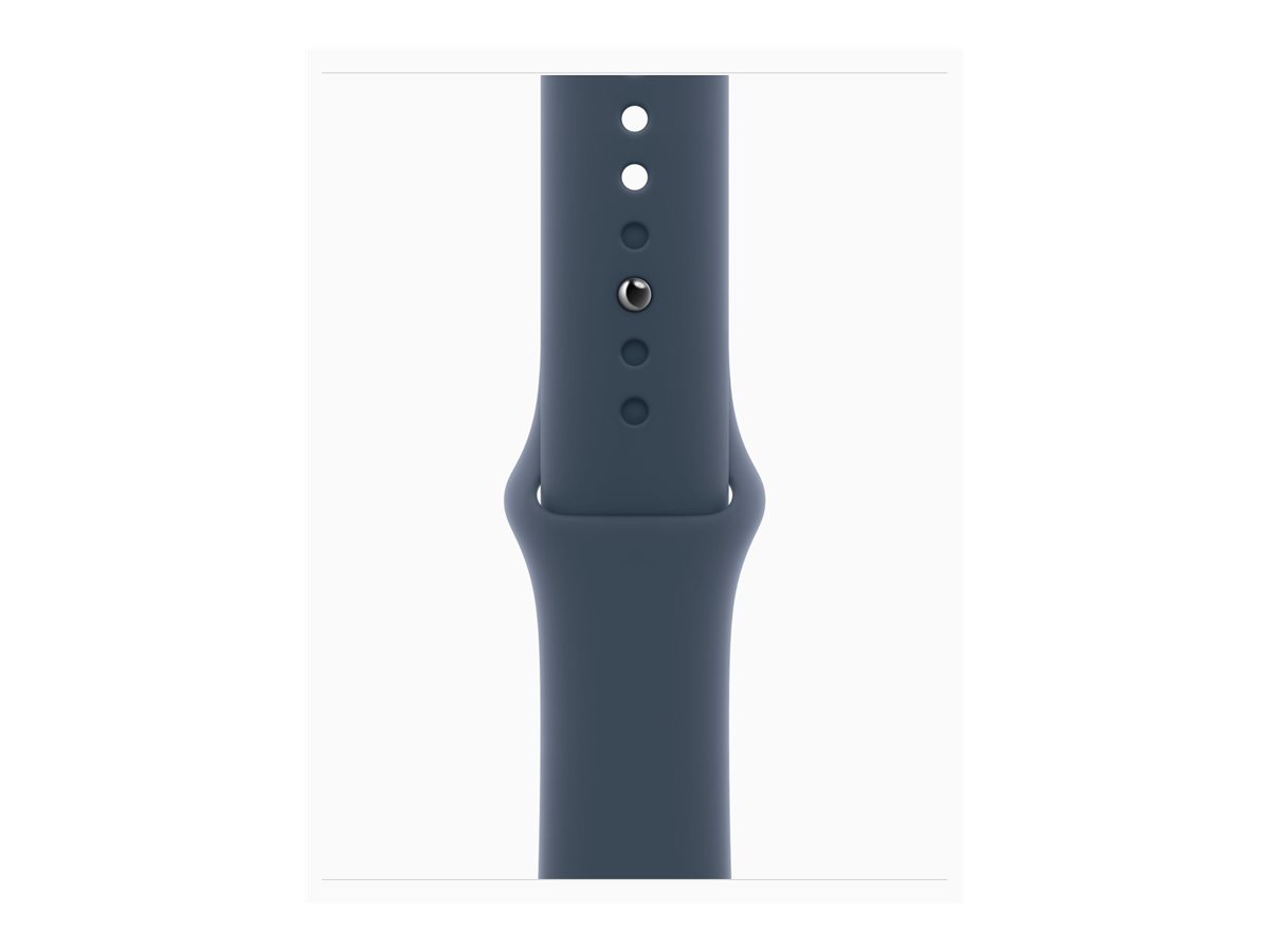 Apple Watch Series 9 (GPS) - 41 mm - aluminium argenté - montre intelligente avec bande sport - fluoroélastomère - bleu orage - taille du bracelet : M/L - 64 Go - Wi-Fi, UWB, Bluetooth - 31.9 g - MR913QF/A - Montres intelligentes