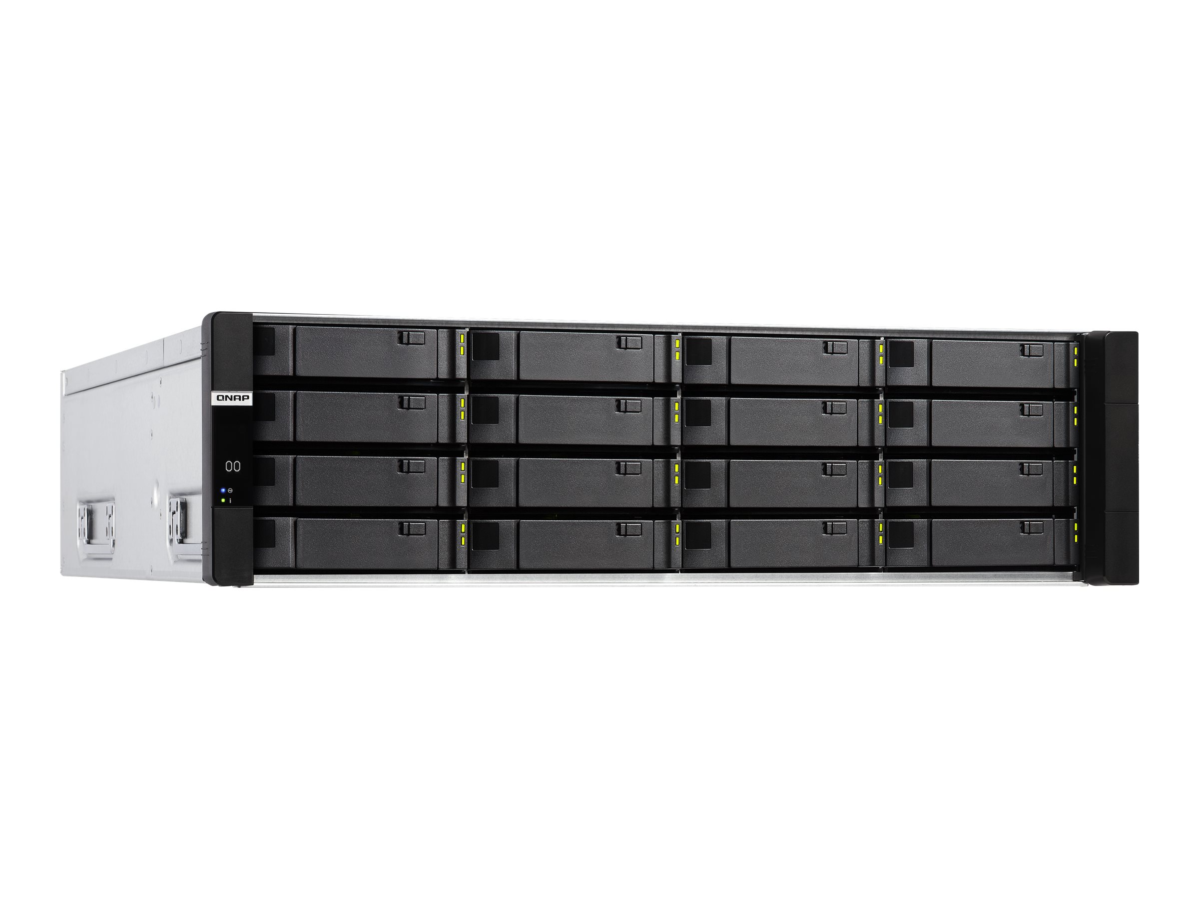 QNAP ES1686DC - Serveur NAS - 16 Baies - rack-montable - SAS 12Gb/s - RAID RAID 0, 1, 5, 6, 10, JBOD, disque de réserve 5, 6 disques de secours, disque de réserve 10, disque de réserve 1 - RAM 64 Go - Gigabit Ethernet / 10 Gigabit Ethernet - iSCSI support - 3U - ES1686DC-2123IT-64G - NAS