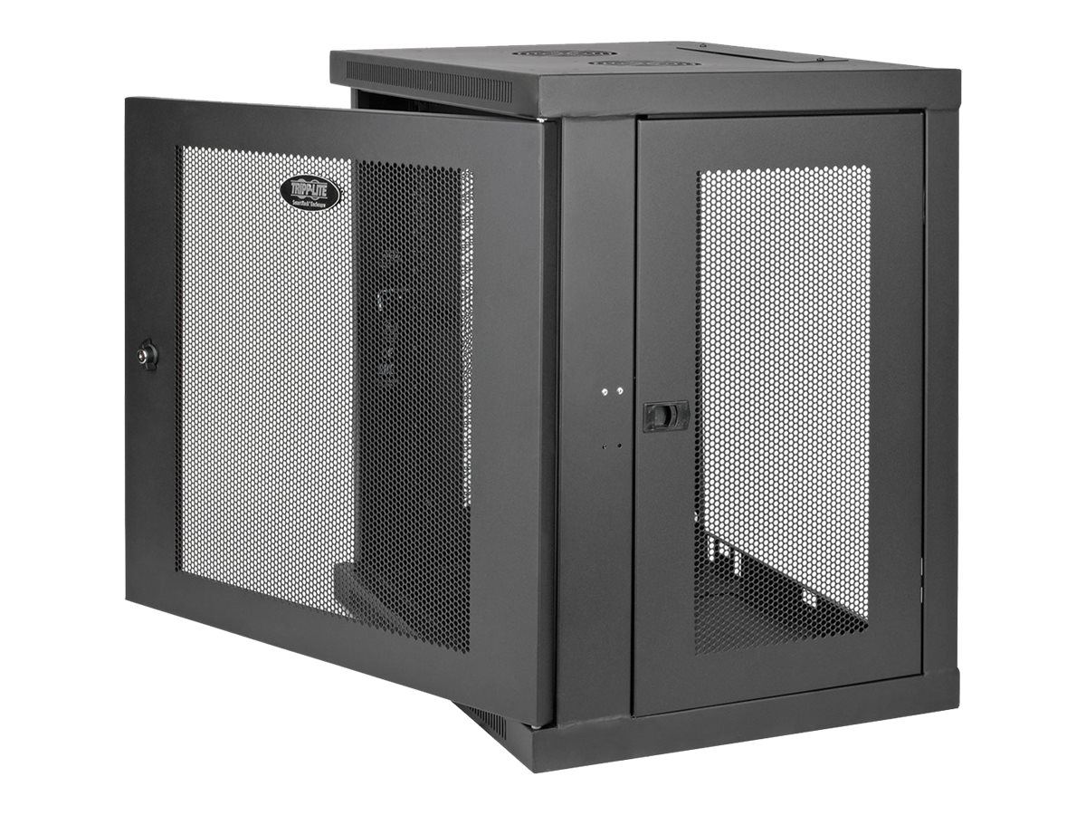 Tripp Lite 12U Wall Mount Rack Enclosure Server Cabinet w/ Door & Side Panels - Rack armoire - montable sur mur - noir - 12U - 19" - SRW12U - Accessoires pour serveur