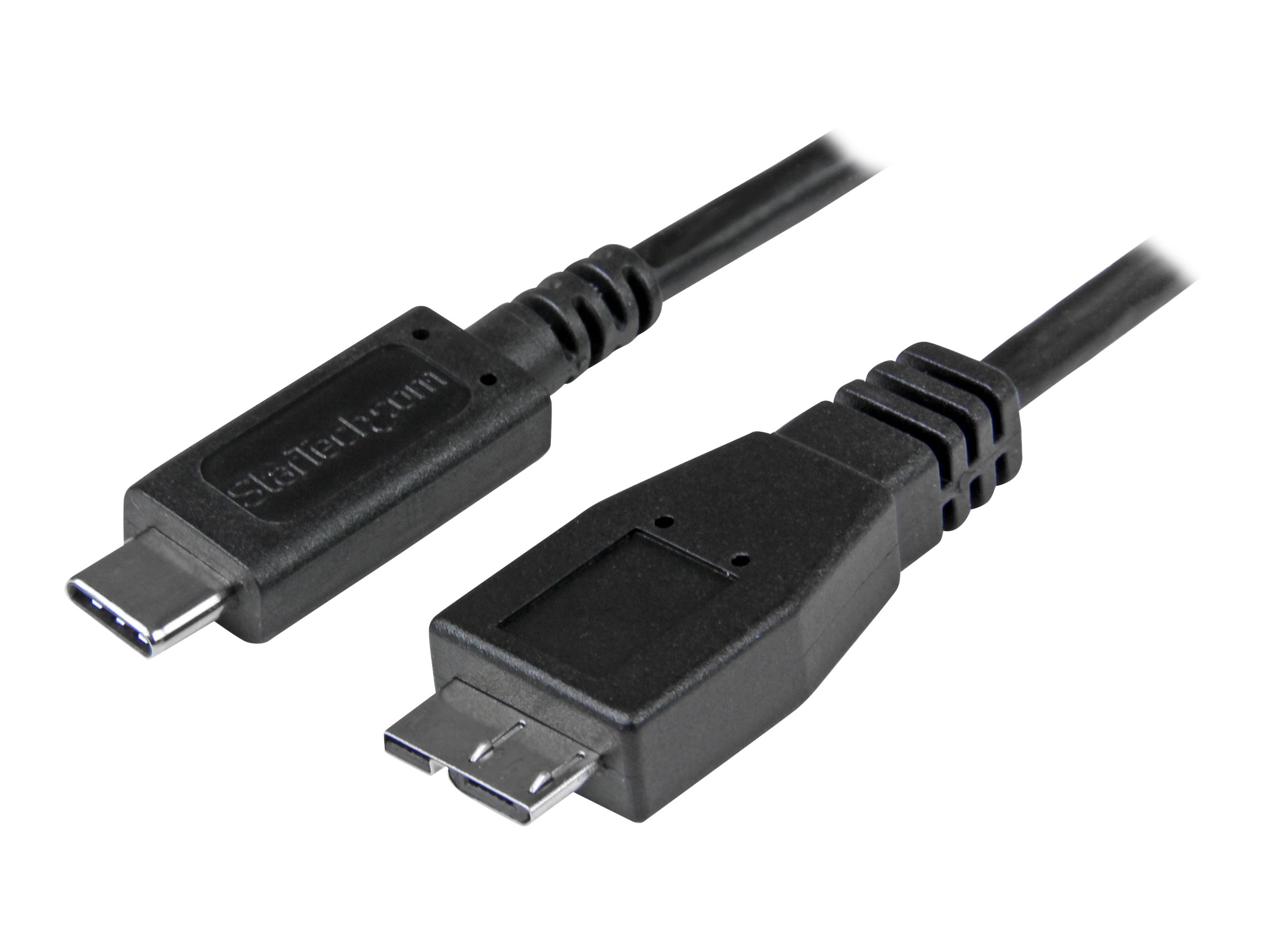 StarTech.com USB C to Micro USB Cable 0.5m - USB 3.1 Type C to Micro USB Type B Cable - Micro USB 3.1 to USB-C - Thunderbolt 3 Compatible (USB31CUB50CM) - Câble USB - 24 pin USB-C (M) pour Micro-USB de type B (M) - USB 3.1 Gen 2 - 50 cm - noir - pour P/N: HB31C2A1CGS, HB31C2A2CB, HB31C3A1CS, HB31C3ASDMB, HB31C4AS, PEXUSB311AC3, PEXUSB321C - USB31CUB50CM - Câbles USB