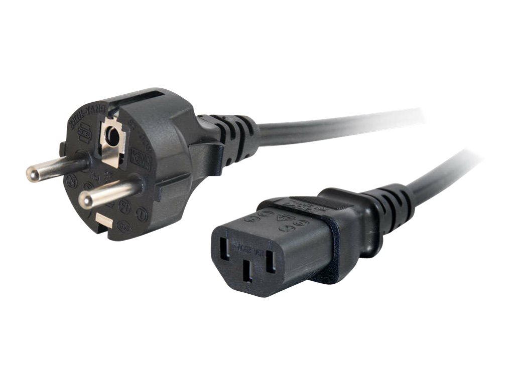C2G Universal Power Cord - Câble d'alimentation - power CEE 7/7 (M) pour power IEC 60320 C13 - 10 m - moulé - noir - 88547 - Câbles d'alimentation