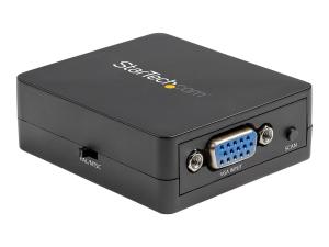 StarTech.com 1080p VGA to RCA and S-Video Converter - USB Powered - Adaptateur vidéo - VGA / S-Video / vidéo composite - HD-15 (VGA) femelle pour 4 broches mini-din, RCA femelle - noir - actif - VGA2VID2 - Câbles vidéo