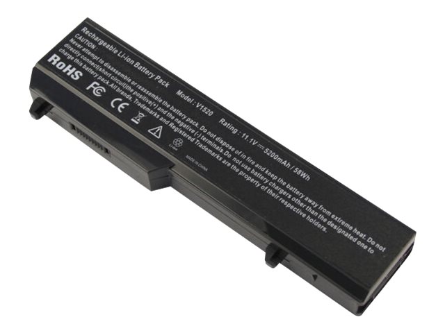 DLH - Batterie de portable (standard) (équivalent à : Dell N950C, Dell N956C, Dell K738H, Dell N958C, Dell G276C) - Lithium Ion - 6 cellules - 4400 mAh - 49 Wh - noir - pour Dell Vostro 1310, 1320, 1510, 1520, 2510 - DWXL1058-B051P2 - Batteries spécifiques