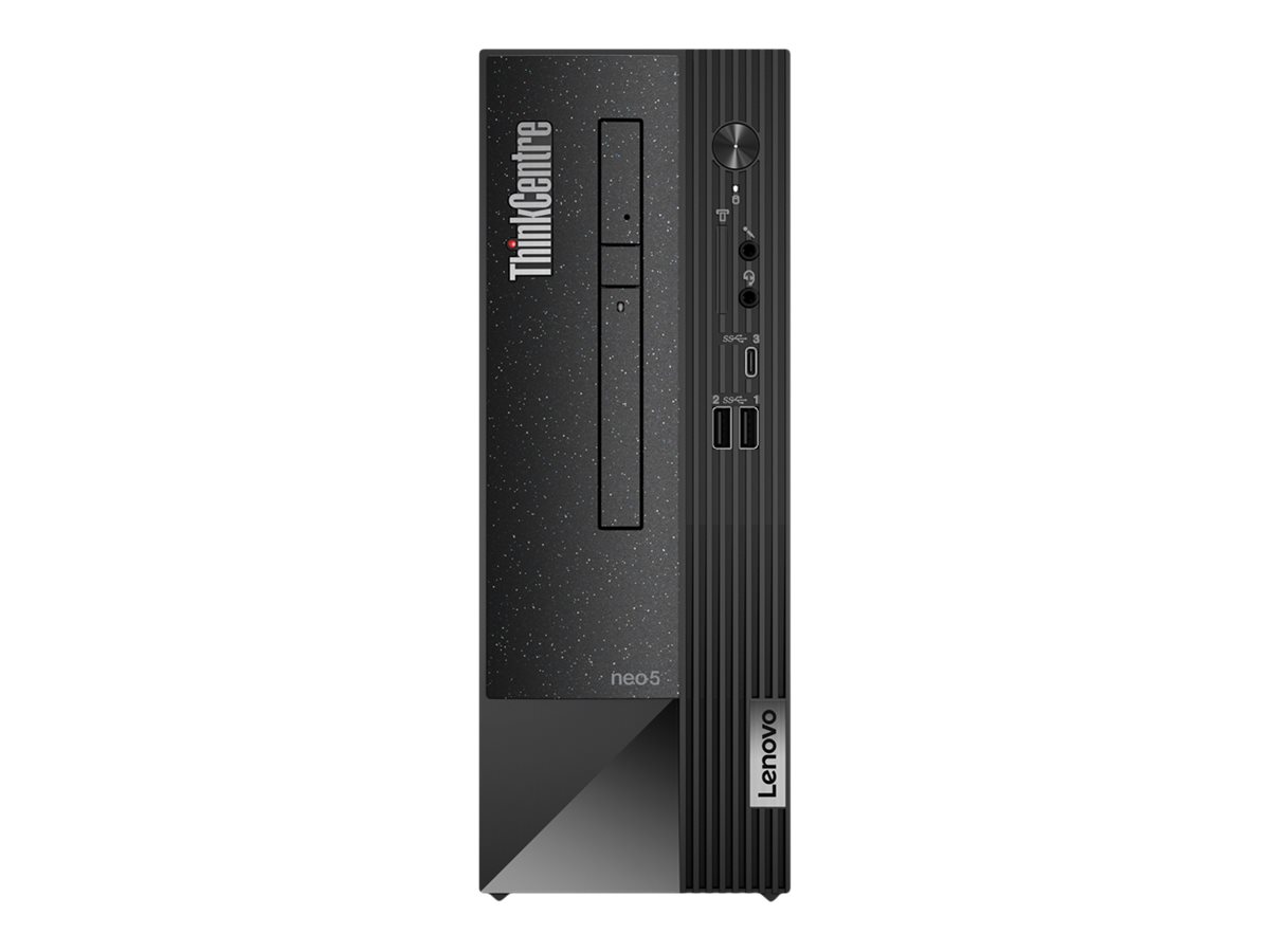 Lenovo ThinkCentre neo 50s Gen 4 12JH - SFF - Core i3 13100 / jusqu'à 4.5 GHz - RAM 8 Go - SSD 256 Go - TCG Opal Encryption 2, NVMe - graveur de DVD - UHD Graphics 730 - Gigabit Ethernet - 802.11a/b/g/n/ac/ax, Bluetooth 5.1 - Win 11 Pro - moniteur : aucun - clavier : Français - noir corbeau - Lenovo TopSeller - avec 3 ans de support Lenovo sur site - 12JH001HFR - Ordinateurs de bureau