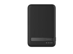 Belkin - Banque d'alimentation sans fil - magnétique avec Qi2 - 8000 mAh - 15 Watt - Fast Charge (24 pin USB-C) - sur le câble : USB-C - noir - BPD007BTBK - Banques d'alimentation