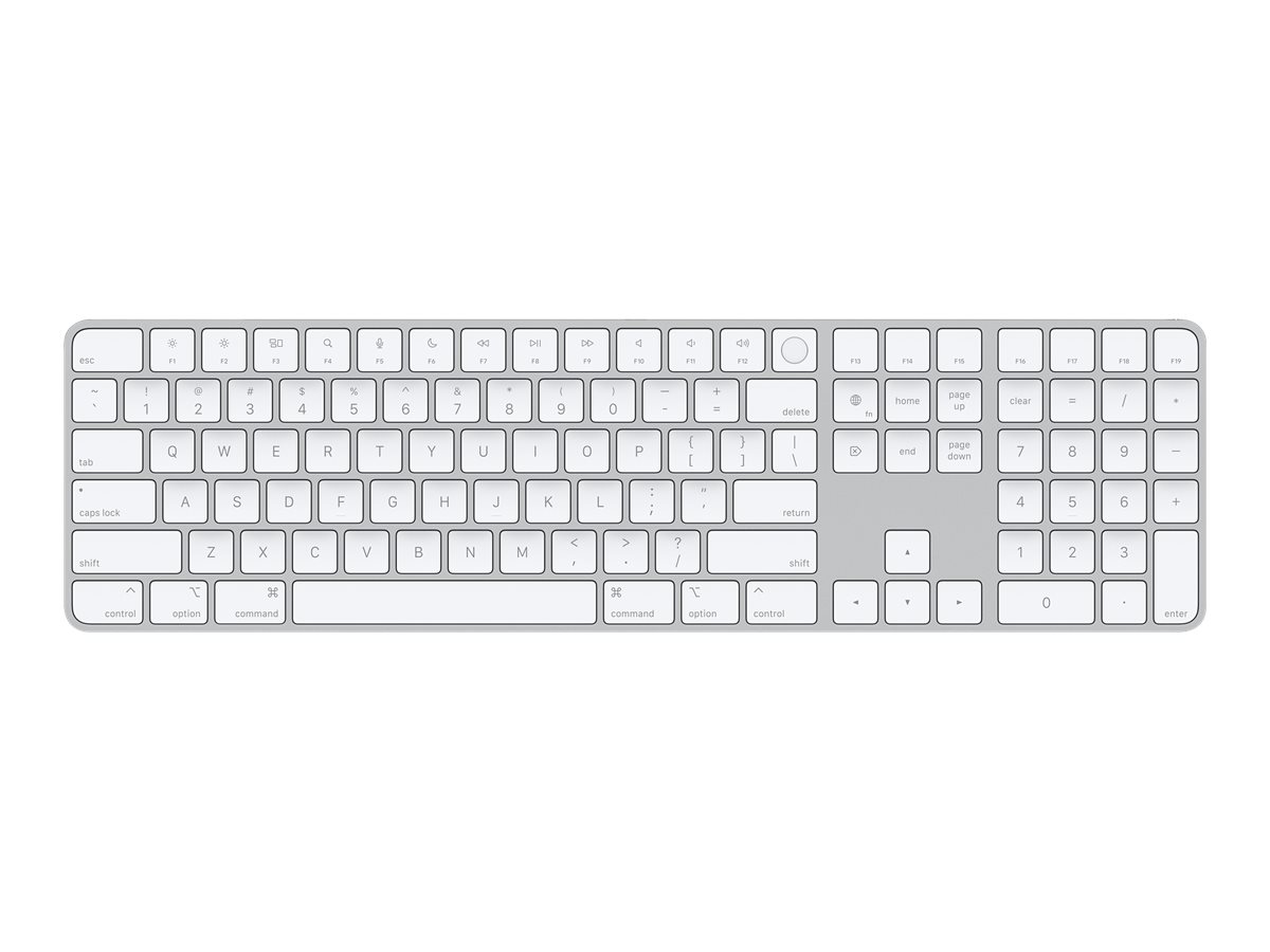 Apple Magic Keyboard with Touch ID and Numeric Keypad - Clavier - Bluetooth, USB-C - QWERTY - Anglais international - MK2C3Z/A - Claviers