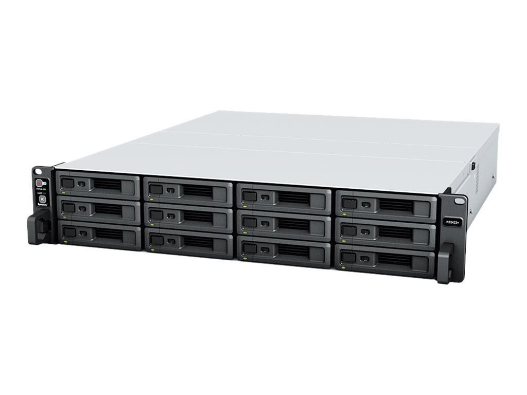 Synology RackStation RS2423+ - Serveur NAS - 12 Baies - rack-montable - SATA 6Gb/s - RAID RAID 0, 1, 5, 6, 10, JBOD - RAM 8 Go - Gigabit Ethernet / 10 Gigabit Ethernet - iSCSI support - 2U - RS2423+ - NAS