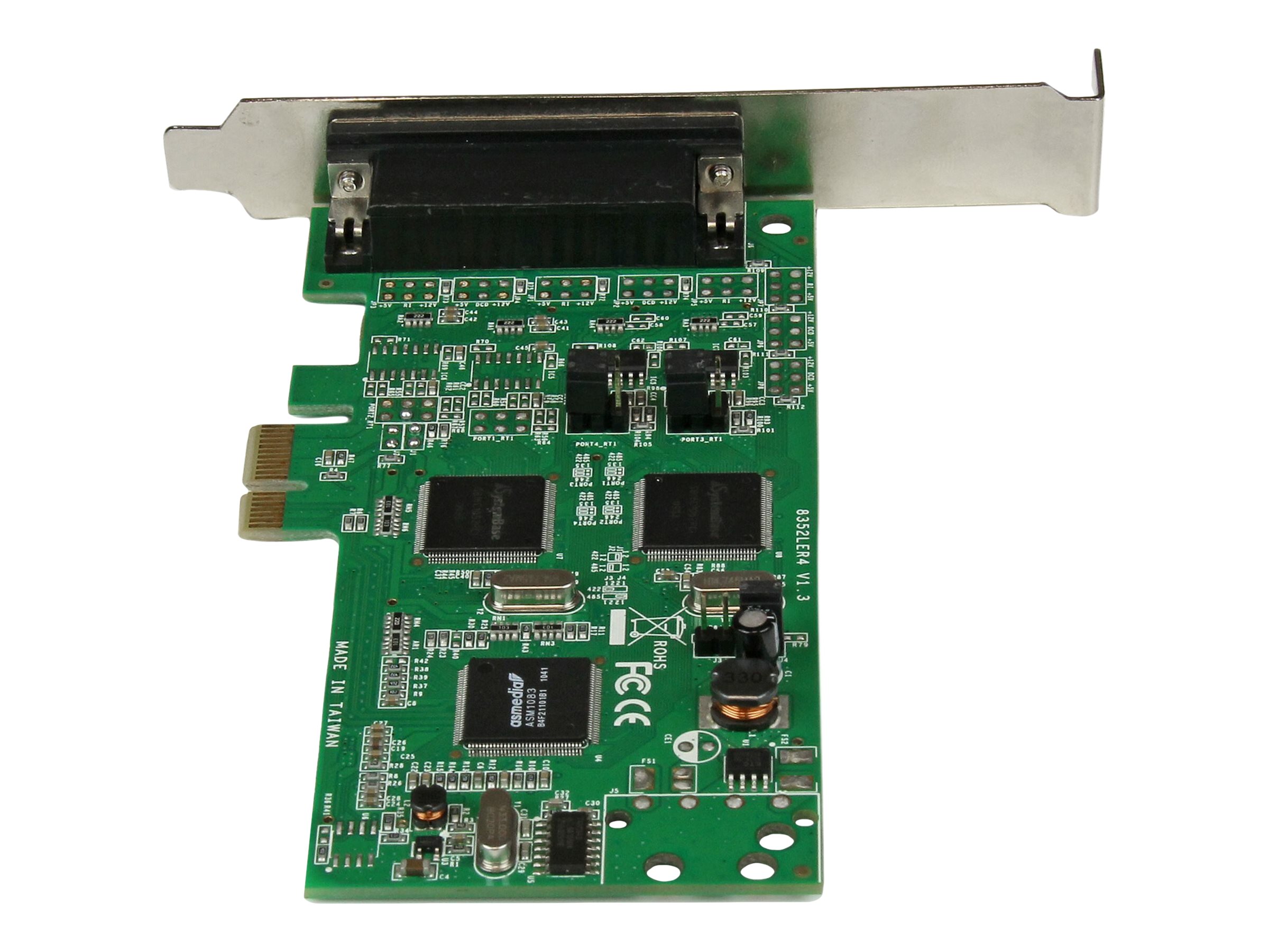 StarTech.com Carte PCI Express série 4 ports - 2x RS232, 2x RS422 / RS485 - Carte contrôleur PCIe serie 4 ports - Double profil - DB9 (M) - Adaptateur série - PCIe - RS-232, RS-422, RS-485 - 4 ports - pour P/N: BNDTB10GI, BNDTB210GSFP, BNDTB310GNDP, BNDTB410GSFP, BNDTB4M2E1, BNDTBUSB3142 - PEX4S232485 - Adaptateurs réseau filaires