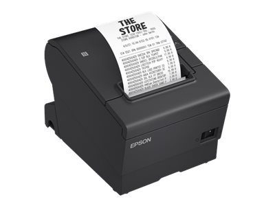 Epson TM T88VII (112) - Imprimante de reçus - thermique en ligne - Rouleau (7,95 cm) - 180 x 180 ppp - jusqu'à 500 mm/sec - USB 2.0, LAN, série, hôte USB 2.0 - outil de coupe - noir - C31CJ57112 - Imprimantes de reçus POS