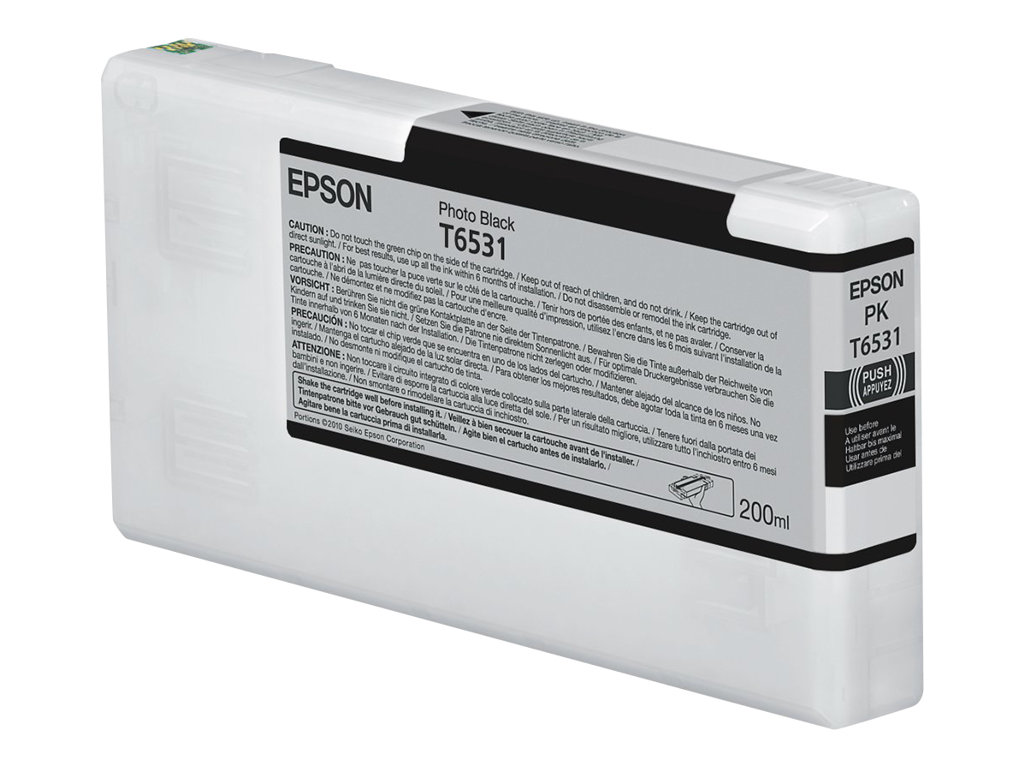 Epson - 200 ml - photo noire - original - cartouche d'encre - pour Stylus Pro 4900, Pro 4900 Designer Edition, Pro 4900 Spectro_M1 - C13T653100 - Cartouches d'encre Epson