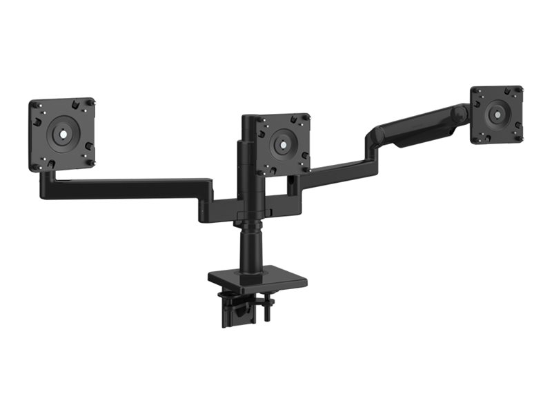 Humanscale M/FLEX M2.1 - Kit de montage (bras pour moniteur) - pour 3 écrans LCD - aluminium recyclé - garniture noire - montrable sur bureau - X2NTNCCBNTBFTBFTB12 - Montages pour TV et moniteur
