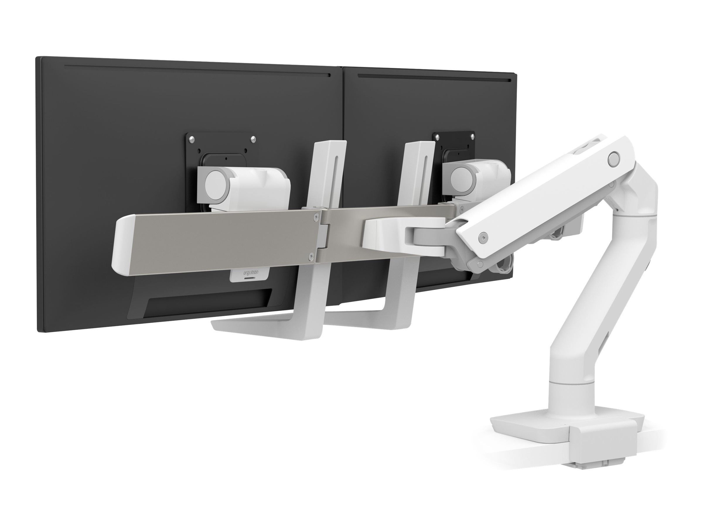 Ergotron HX - Kit de montage (poignée, bras articulé, 2 pivots, arc charnière, extension, pince en C à profil bas pour montage sur le dessus de 18-25 mm) - Technologie brevetée Constant Force - pour 2 écrans LCD - blanc - Taille d'écran : jusqu'à 32 pouces - 45-611-216 - Accessoires pour écran