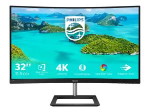 Philips E-line 328E1CA - Écran LED - incurvé - 32" (31.5" visualisable) - 3840 x 2160 4K @ 60 Hz - VA - 250 cd/m² - 2500:1 - 4 ms - 2xHDMI, DisplayPort - haut-parleurs - noir texturé - 328E1CA/00 - Écrans d'ordinateur