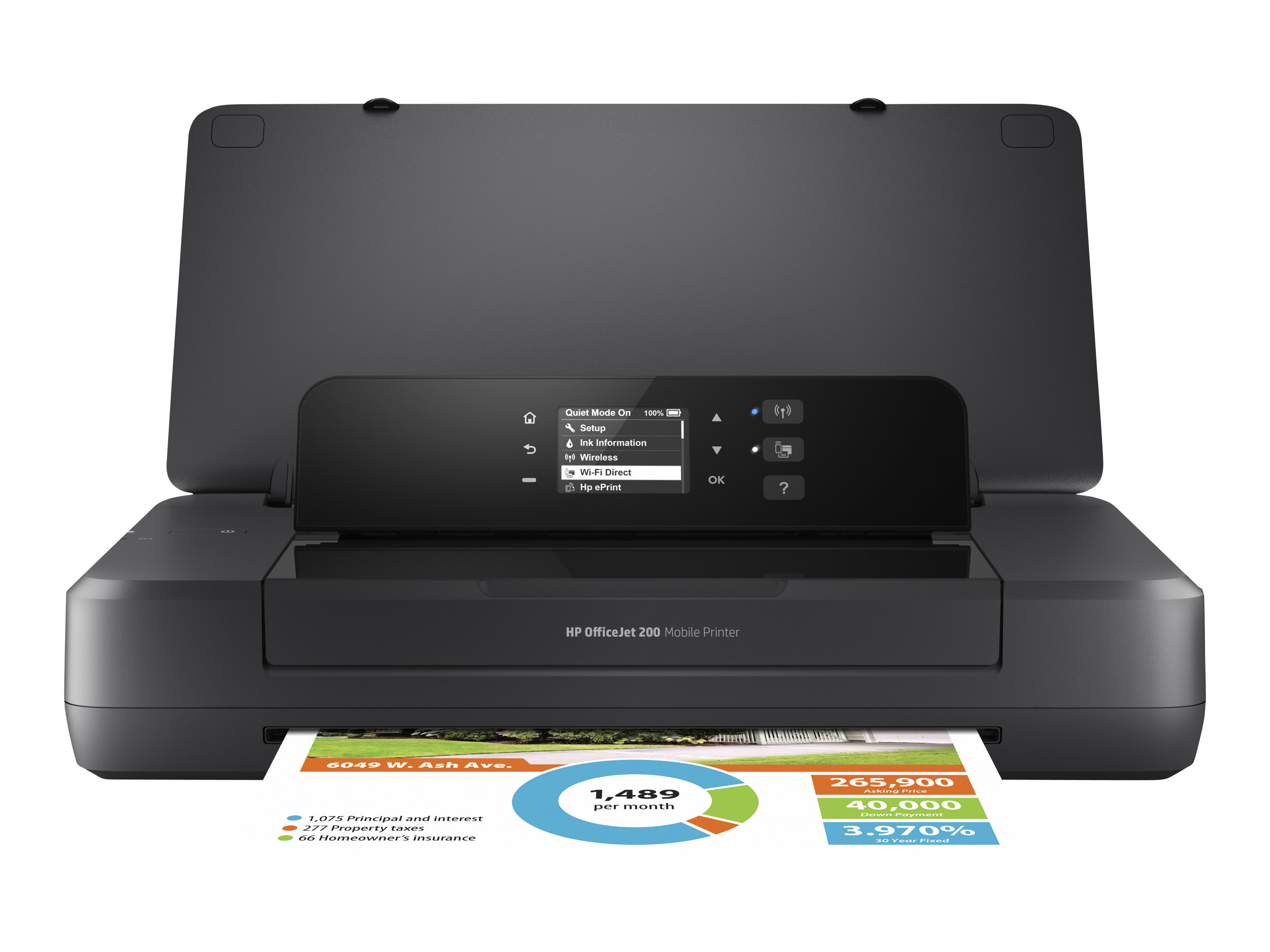 HP Officejet 200 Mobile Printer - Imprimante - couleur - jet d'encre - A4/Legal - 1200 x 1200 ppp - jusqu'à 20 ppm (mono) / jusqu'à 19 ppm (couleur) - capacité : 50 feuilles - USB 2.0, hôte USB, Wi-Fi - CZ993A#BHC - Imprimantes jet d'encre