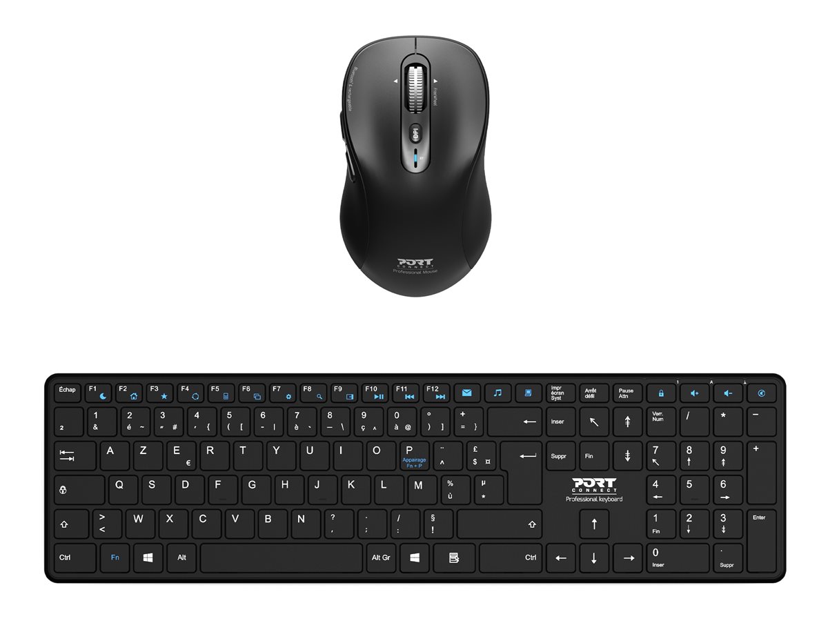 PORT Connect - Professional Executive Pack - ensemble clavier et souris - sans fil - Bluetooth 5.2 - AZERTY - Français - 900907RFR - Claviers