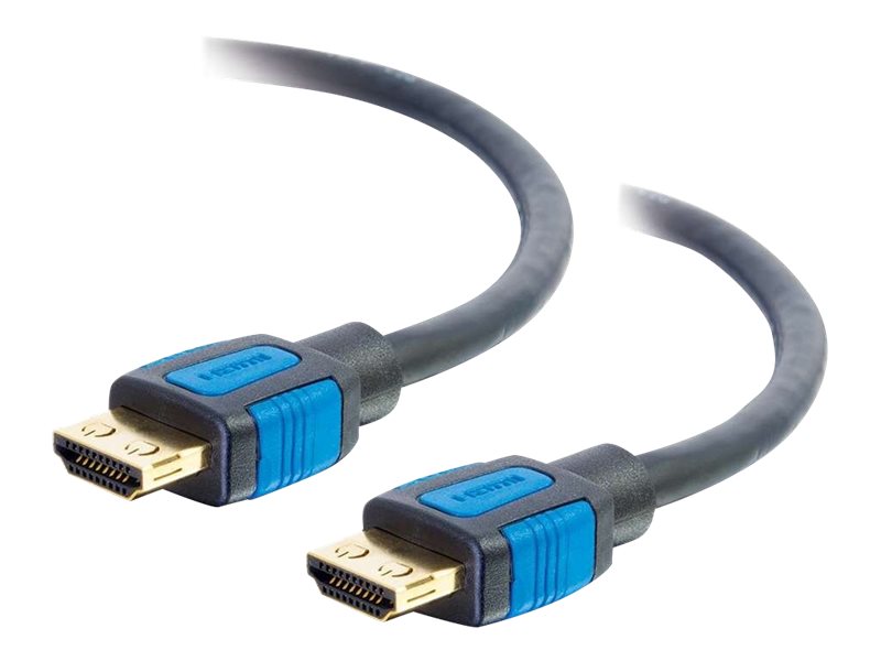 C2G 6ft HDMI Cable with Gripping Connectors - High Speed 4K HDMI Cable - 4K 60Hz - M/M - Câble HDMI avec Ethernet - HDMI mâle pour HDMI mâle - 1.83 m - double blindage - noir - support 4K - 29677 - Accessoires pour systèmes audio domestiques